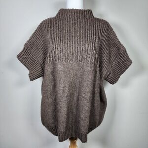 Handmade Sweater Womens XXL 2X Hand Knit Soft Winter Cottagecore Plus Size Boho